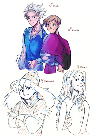 Illustration for article titled Artist perfectly captures genderswapped Disney princesses